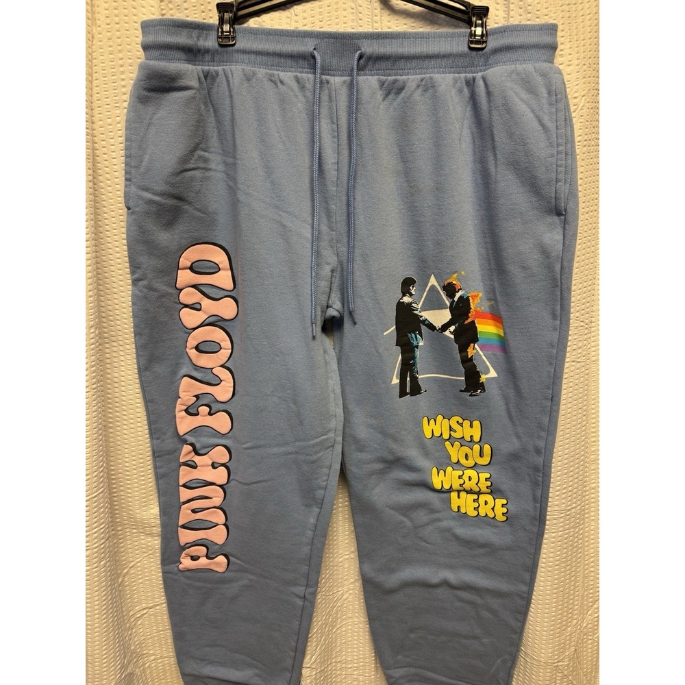 Pink Floyd Unisex XL 2023 Draw String Elastic Waist Light Blue Graphics Comfort - Picture 5 of 10